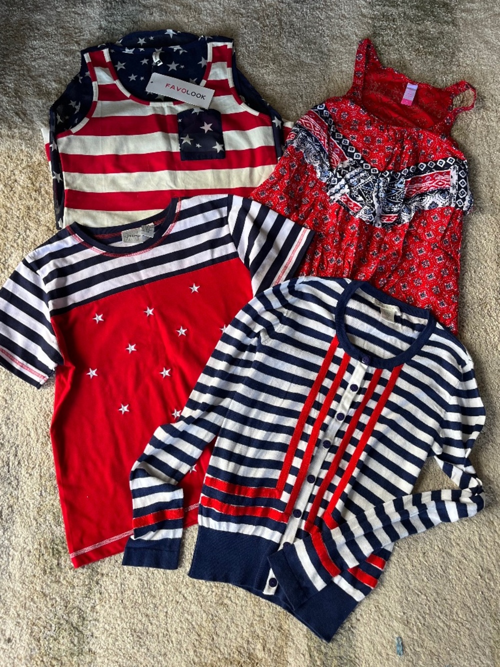 USA flag bundle tops size SM